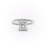 2.51 CT Princess Solitaire & Twisted Band Moissanite Engagement Ring 10