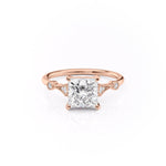 2.08 CT Princess Solitaire Milgrain Setting Moissanite Engagement Ring 12