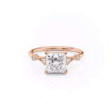 2.08 CT Princess Solitaire Milgrain Setting Moissanite Engagement Ring 12