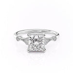 2.08 CT Princess Solitaire Milgrain Setting Moissanite Engagement Ring 10