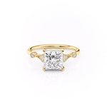 2.08 CT Princess Solitaire Milgrain Setting Moissanite Engagement Ring 11