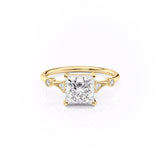 2.08 CT Princess Solitaire Milgrain Setting Moissanite Engagement Ring 11