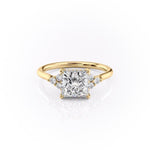 2.08 CT Princess Cut Cluster Moissanite Engagement Ring 11