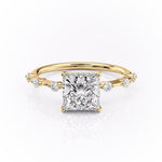2.08 CT Princess Solitaire Dainty Style Moissanite Engagement Ring 11