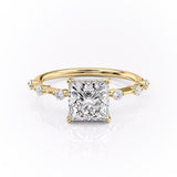 2.08 CT Princess Solitaire Dainty Style Moissanite Engagement Ring 11