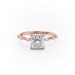 2.08 CT Princess Solitaire Dainty Style Moissanite Engagement Ring 12