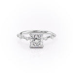2.08 CT Princess Solitaire Dainty Style Moissanite Engagement Ring 10