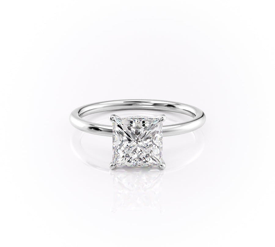 2.08 CT Princess Cut Solitaire Moissanite Engagement Ring 10