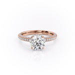 1.60 CT Round Cut Hidden Halo Triple Pave Moissanite Engagement Ring 12