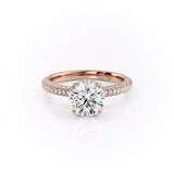 1.60 CT Round Cut Hidden Halo Triple Pave Moissanite Engagement Ring 12