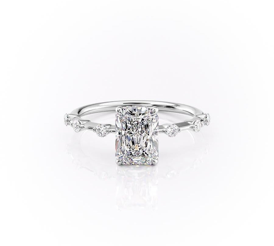 2.0 CT Radiant Solitaire Dainty Style Moissanite Engagement Ring 10
