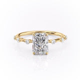 2.0 CT Radiant Solitaire Dainty Style Moissanite Engagement Ring 11