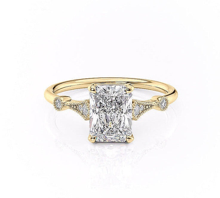 1.04 CT Radiant Cut Solitaire Moissanite Engagement Ring 10