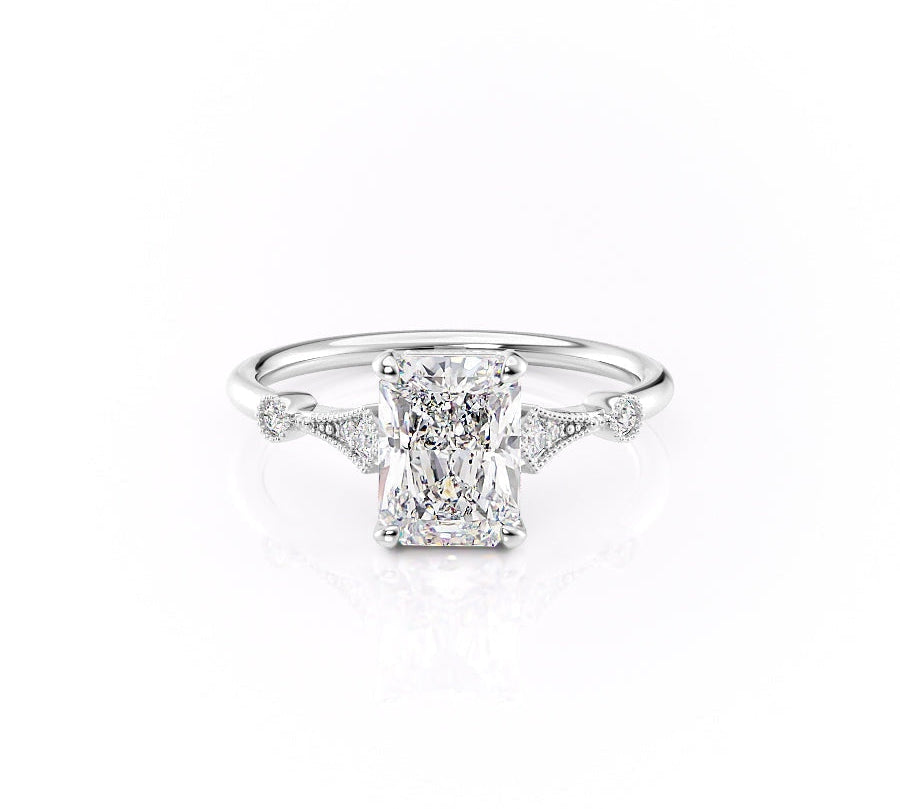 1.04 CT Radiant Cut Solitaire Moissanite Engagement Ring 9