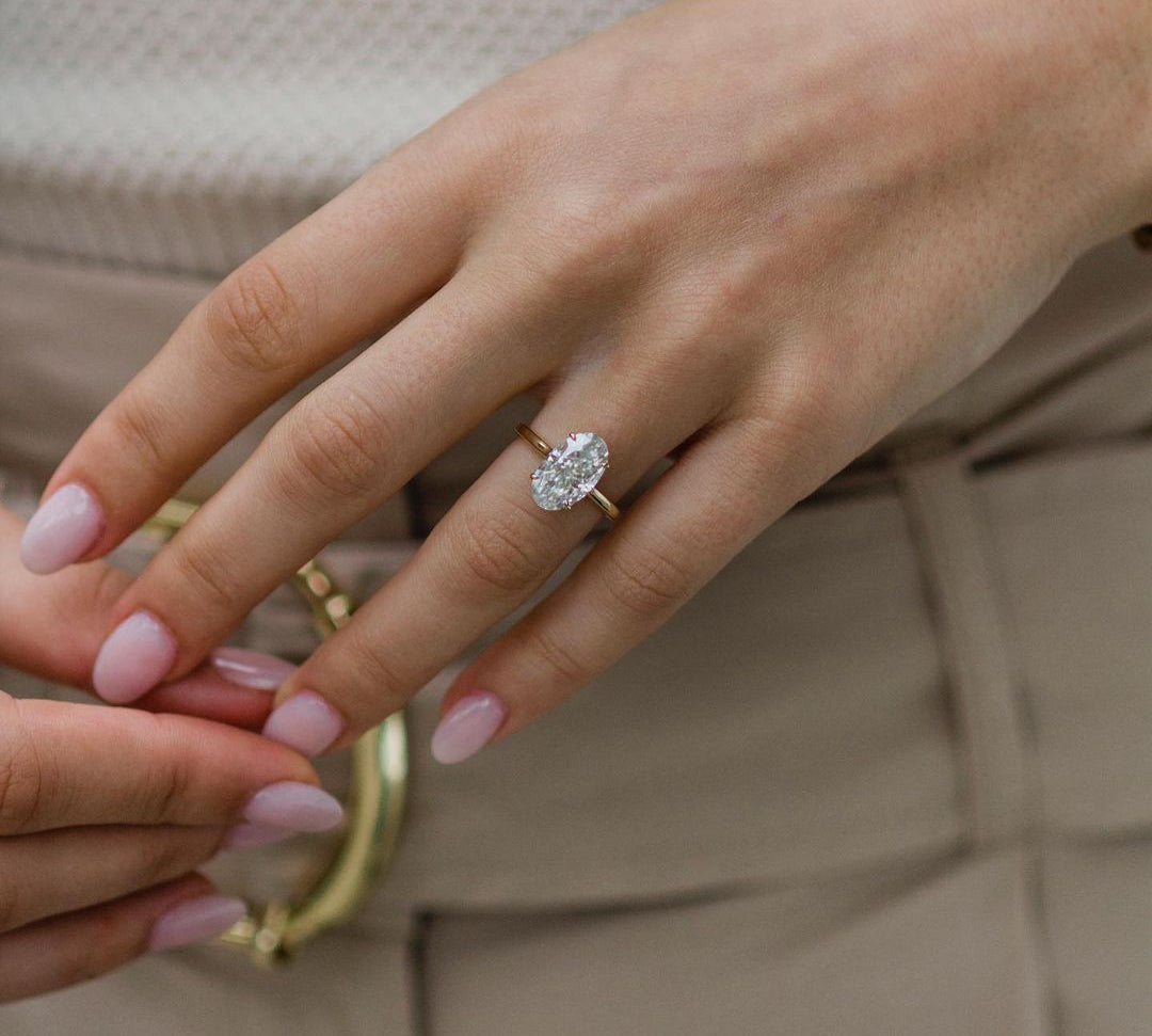 1.85 CT Oval Solitaire Moissanite Engagement Ring 4