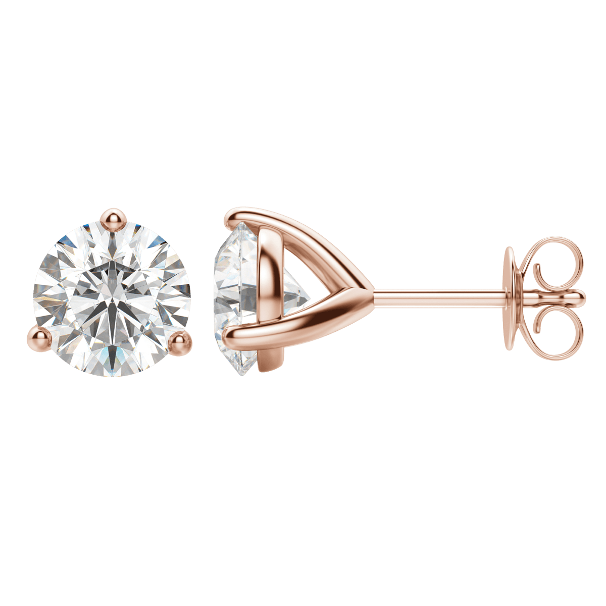 0.50 CT-4.0 CT Round Solitaire CVD F/VS Diamond Earrings 8