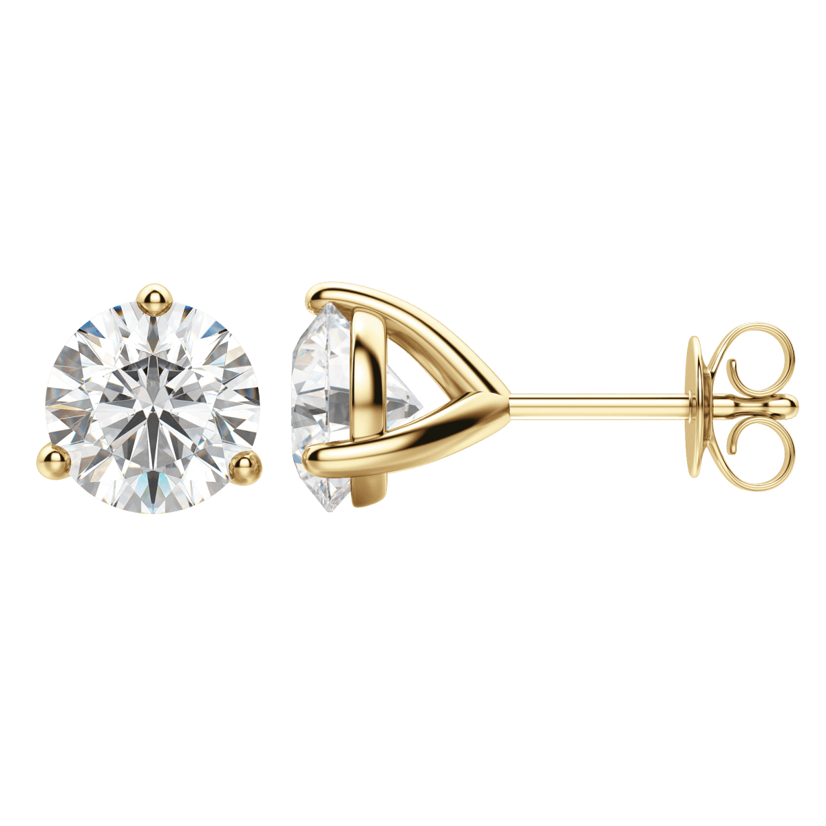 0.50 CT-4.0 CT Round Solitaire CVD F/VS Diamond Earrings 6