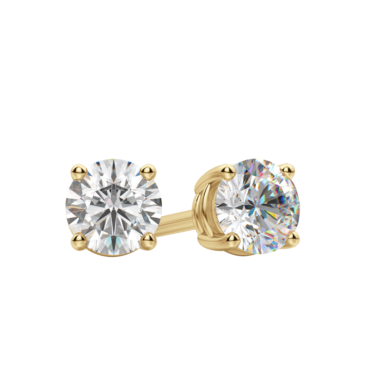 0.50 CT-4.0 CT Round Solitaire CVD F/VS Diamond Earrings 5