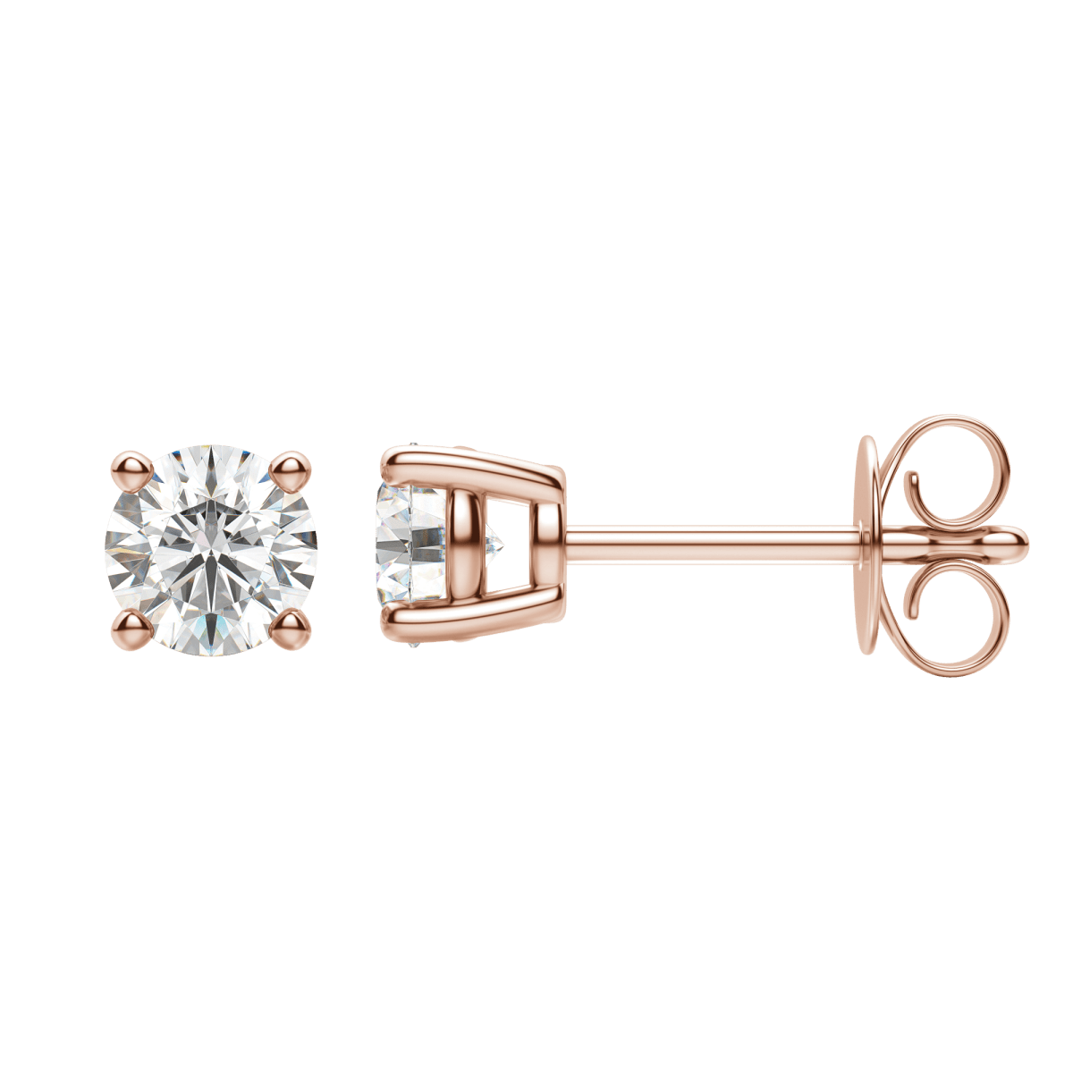 0.50 CT-4.0 CT Round Solitaire CVD F/VS Diamond Earrings 11