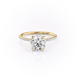 1.60 CT Round Cut Solitaire Pave Setting Moissanite Engagement Ring 11