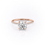 1.60 CT Round Cut Solitaire Pave Setting Moissanite Engagement Ring 12
