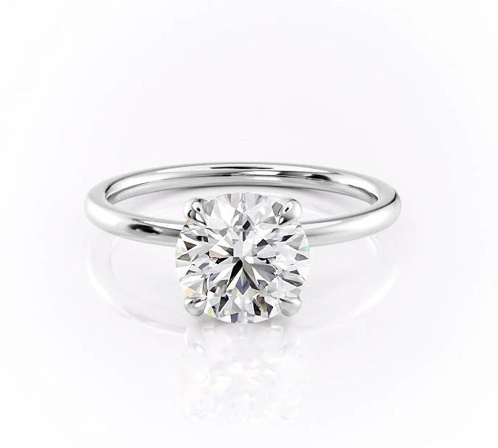 1.90 CT Round Cut Solitaire Hidden Halo Setting Moissanite Engagement Ring 10
