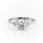 1.60 CT Round Cut Cluster Style Moissanite Engagement Ring 10