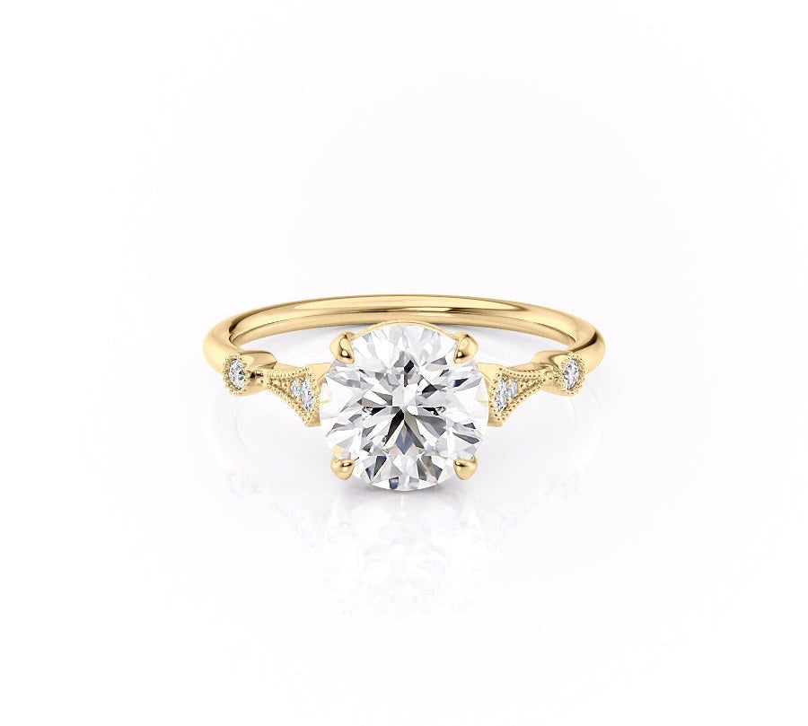 1.35 CT Round Cut Solitaire Moissanite Engagement Ring 10