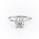 1.6 CT Round Cut Solitaire Hidden Halo Setting Moissanite Engagement Ring 12