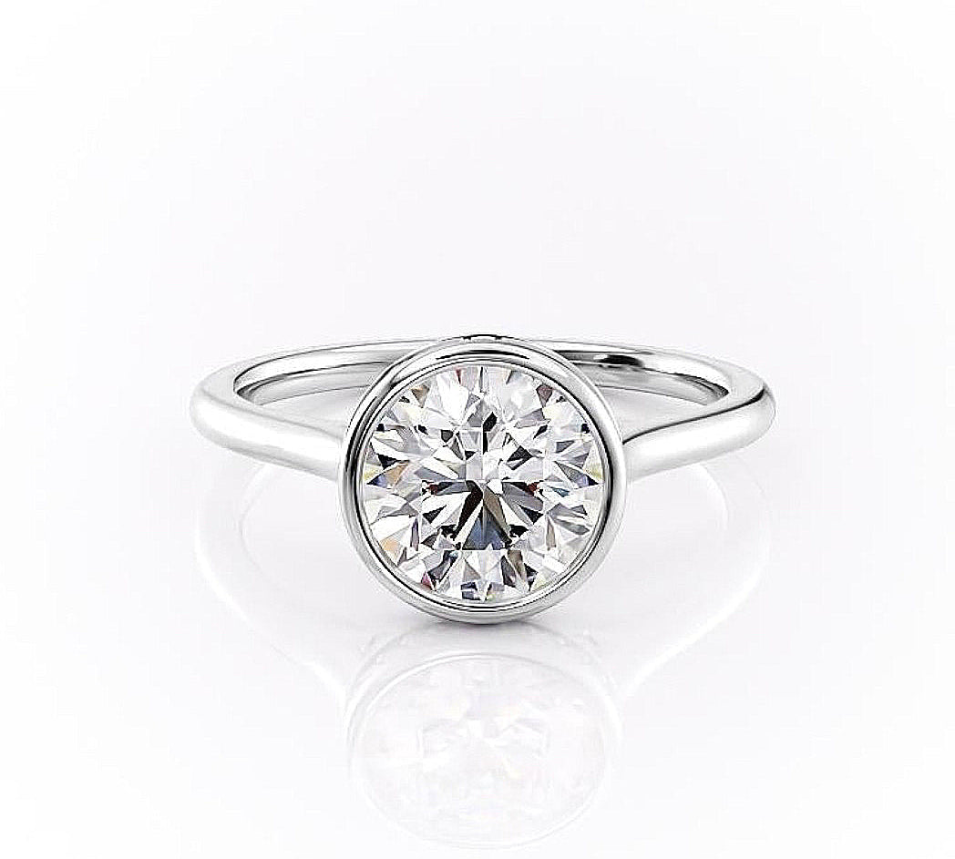 1.60 CT Round Cut Bezel Solitaire Moissanite Engagement Ring 10