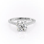 1.60 CT Round Cut Solitaire Pave Setting Moissanite Engagement Ring 10