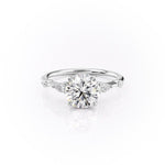 1.60 CT Round Cut Hidden Halo Setting Moissanite Engagement Ring 10