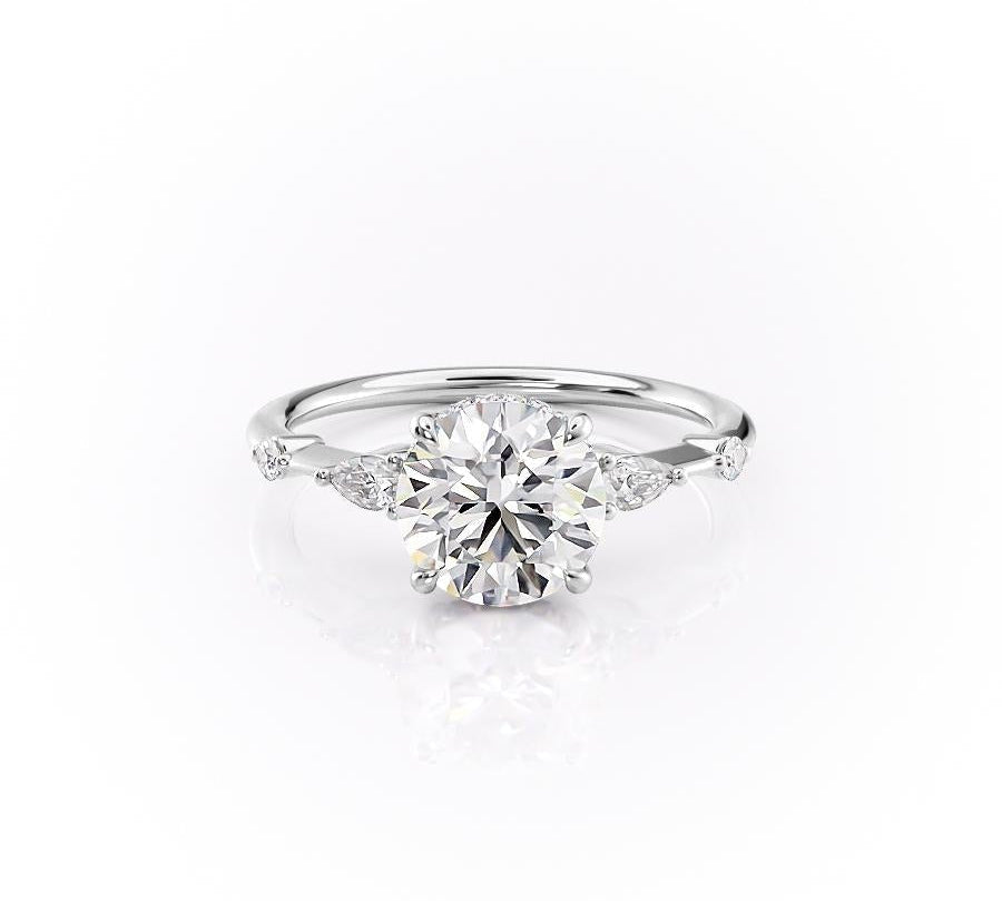 1.60 CT Round Cut Hidden Halo Setting Moissanite Engagement Ring 10