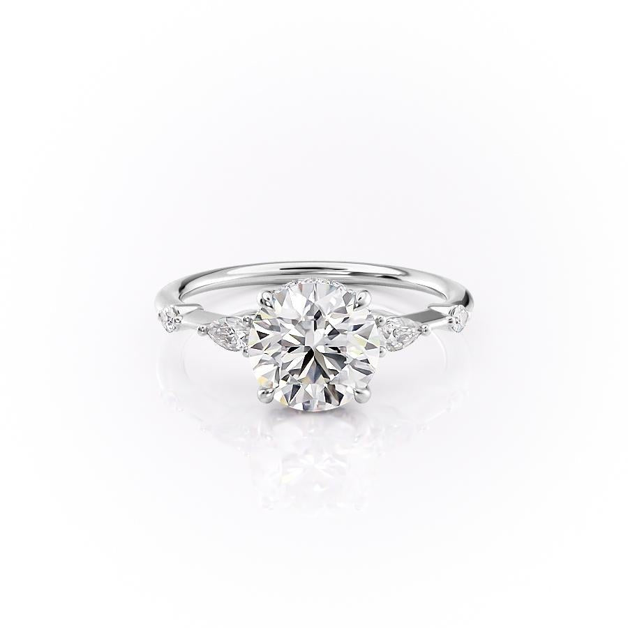 1.60 CT Round Cut Hidden Halo Setting Moissanite Engagement Ring 10