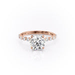 1.60 CT Round Cut Hidden Halo Pave Setting Moissanite Engagement Ring 12
