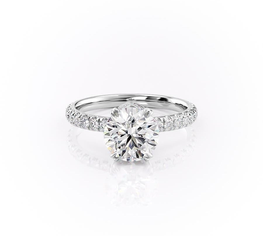 1.60 CT Round Cut Solitaire Pave Setting Moissanite Engagement Ring 10