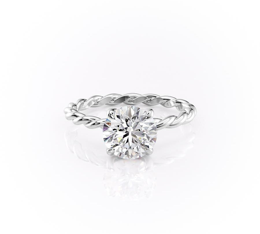 1.60 CT Round Cut Solitaire Twisted Rope Moissanite Engagement Ring 10