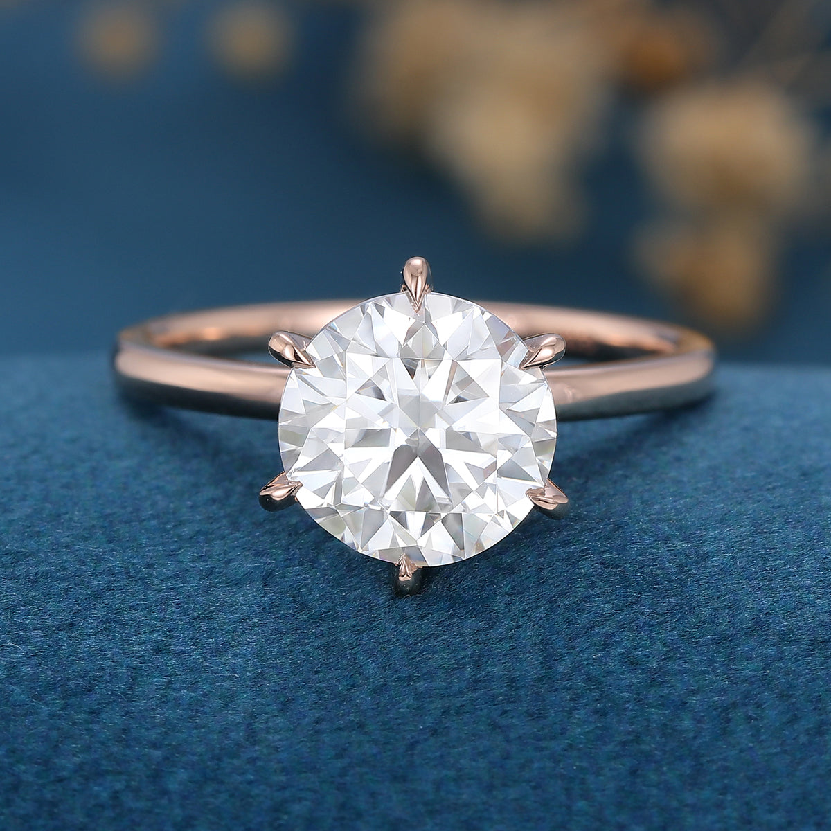 1.90 CT Round Shaped Moissanite Solitaire Engagement Ring 1