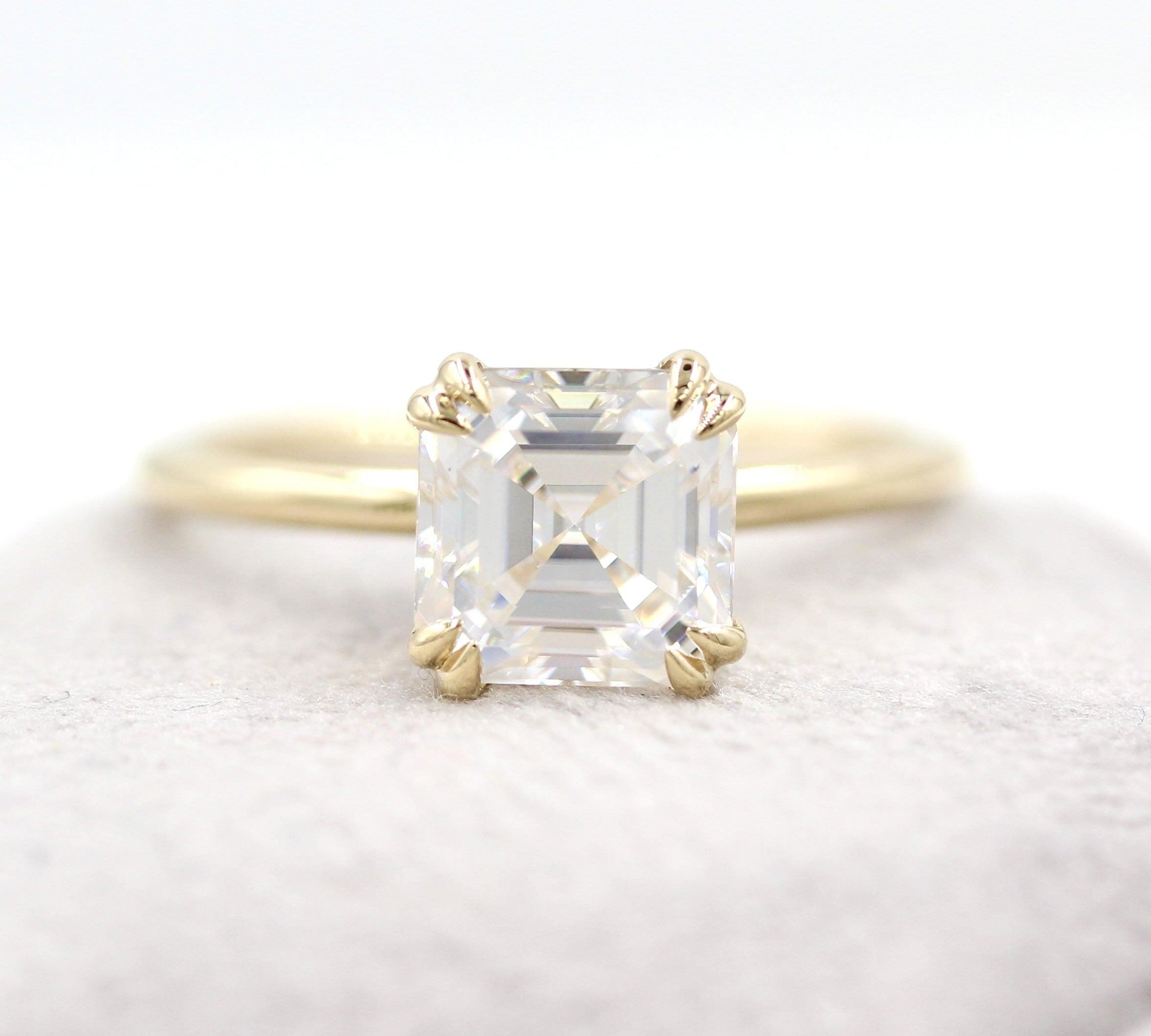 2.0 CT Asscher Cut Solitaire Moissanite Engagement Ring 1