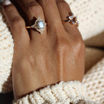 1.33 CT Oval Cut Cluster Halo Moissanite Engagement Ring 3