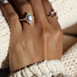 1.33 CT Oval Cut Cluster Halo Moissanite Engagement Ring 3