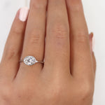 1.0 CT Oval Cut Bezel Solitaire Moissanite Engagement Ring 2
