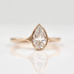 1.33 CT Pear Cut Bezel Solitaire Moissanite Engagement Ring 3