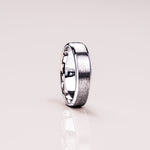 Brushed-Finish White Gold Men's Band 6