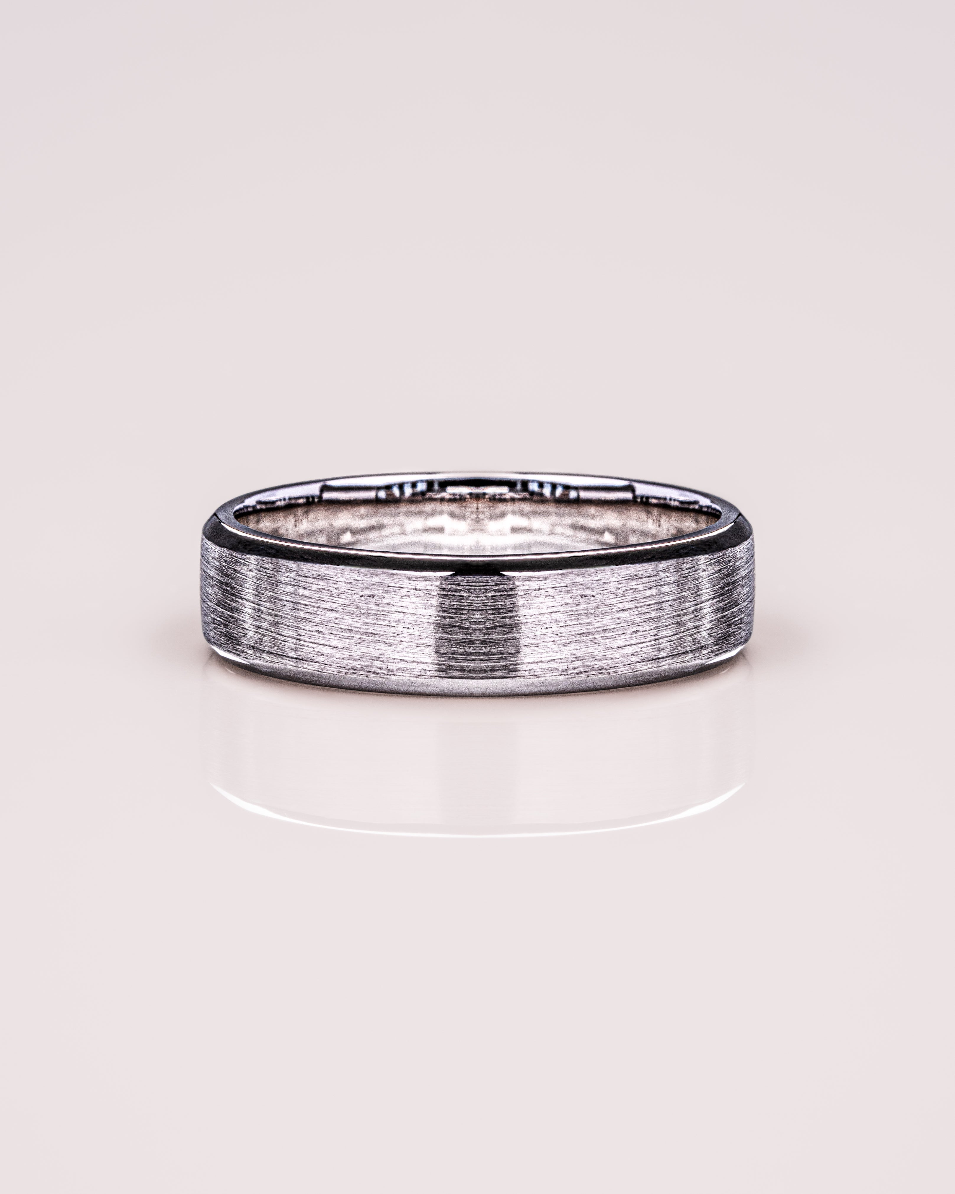 Brushed-Finish White Gold Men's Band 4