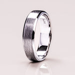 Brushed-Finish White Gold Men's Band 3