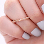 0.10 TCW Round Cut Milgrain Style Moissanite Wedding Band 3