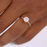 1.0 CT Round Cut Solitaire Moissanite Engagement Ring 2