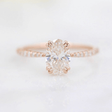 1.91 CT Oval Solitaire Moissanite Engagement Ring With Pave Setting 5