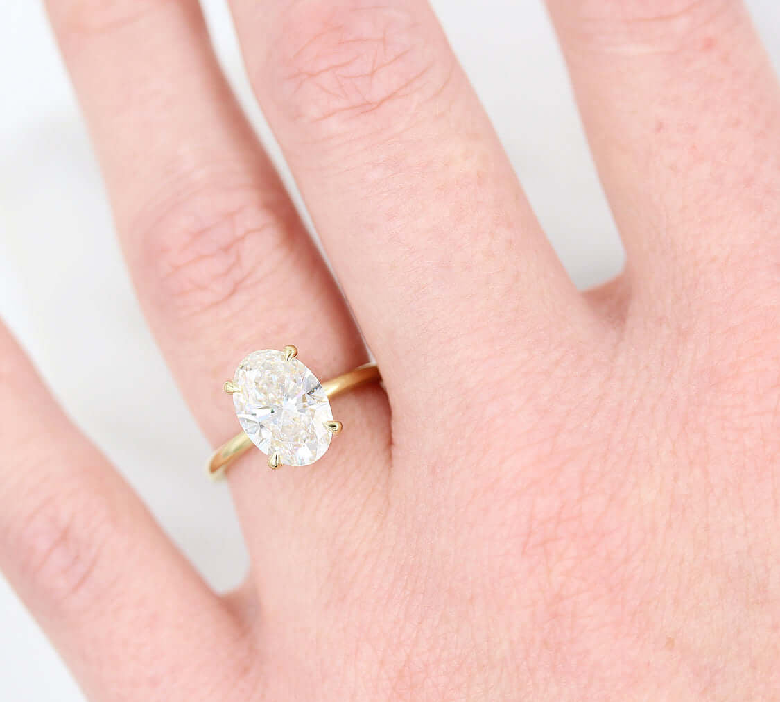 2.40 CT Oval Cut Solitaire Moissanite Engagement Ring 3